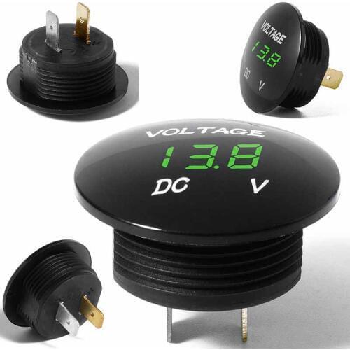MAYITR DC 12V-24V Car LED Digital Display Volt Voltage Gauge Meter Blue Red Green LED for ATV UTV Motorcycle Camper Caravans