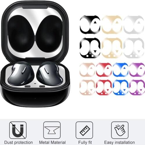 Metal Dust Guard for Samsung Galaxy Buds Live Case Cover Protection Sticker Skin Protecting for Buds Earphone Charging Box Cover