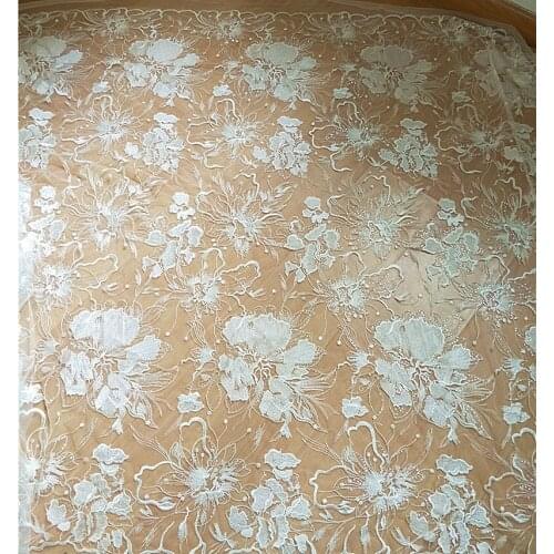 New High-End Luxury Sequined Embroidery 3d Lace Fabric Wedding Dress Diy Accessories Craft Material Curtain
