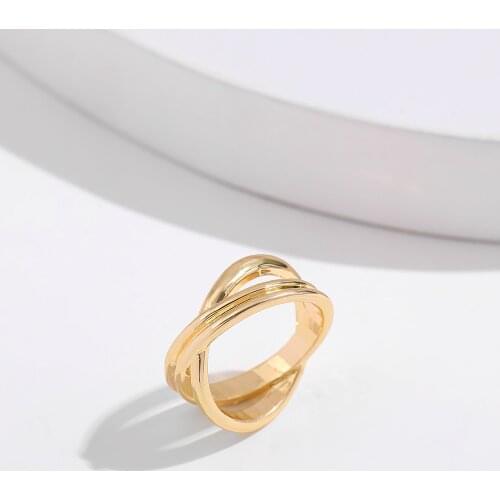 2021 New Trendy Cross Gold Rings for Women Vintage Multi-layer Hollow Cross Chunky Finger Rings Wedding Jewelry Gift