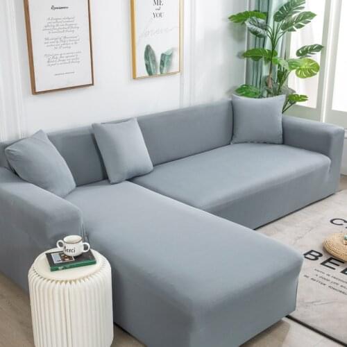 Solid color sofa covers for living room sofa towel Slip-resistant sofa cover strech L-shaped sofa needs 2 pieces