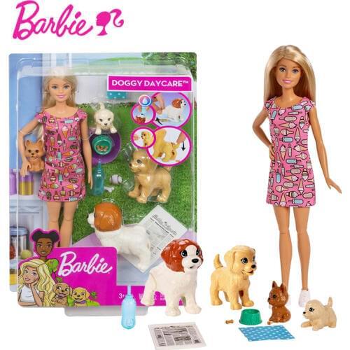 Original Barbie Newborn Pups Doll & Pets Toy Set Genuine Dog Baby Care Girls Doll Accessories Ducational Toys for Children Gift
