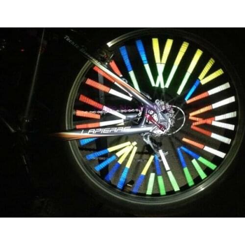 By DHL 500bags 12pcs/bag Bike Steel Reflective Strip Spoke Wheel Reflective Card Bicycle Spokes Reflex Rim Steel Cycling NEW