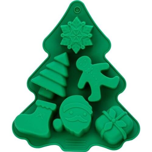 Silicone Cake Mold Christmas Chocolate Jelly Soap Christmas Tree Molds Cake Decorating Tools Baking Tools Christmas Gift