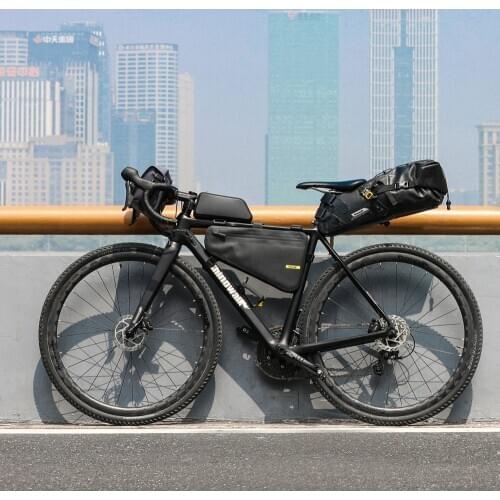 Rhinowalk Waterproof Bicycle Bag Sets 13L Saddle Bag + 4L Cycling Frame Triangle Bag for Road Bike Long-distance Travel Bag