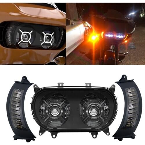Motorcycle Led Turn Signal Light + Led Headlight for Road Glide 2015-2020