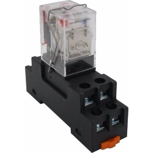 Taiss/AC 220V Coil Electromagnetic Power Relay 10A 2DPT 8 Pins 2NO+2NC LY2NJ with YJTF08A-E Socket Base YJ2N-LY
