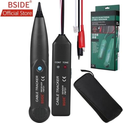 BSIDE FWT21 Telephone Wire Tracker RJ11 Tester Cable Tracer Line Finder Tone Generator Continuity Checking with Carrying Bag