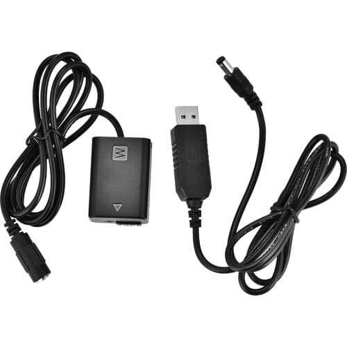 SOONHUA NP FW50 USB Dummy Battery Adapter Full Decode With Cable For Sony A6300 A5000 NEX 5N Alpha 7 RX10 Series A33 A35 A37 A55