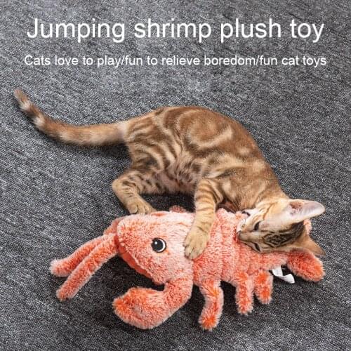 USB Electric Simulation Lobster Plush Toys Doll Stuffed Sea Animal Fish Lobster Dancing Moving Creative Soft Pet Cats Scratcher