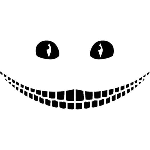 20.3*9.4CM Cheshire Cat Grin Teeth Car Window Vinyl Decal Personality Classic Body Decoration Accessories C6-0810