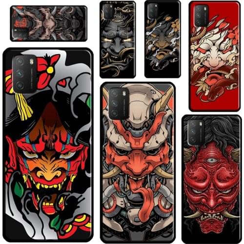 Japanese Hannya Mask For POCO M3 F3 F2 Pro X3 Case For Xiaomi Mi 10T 9T Pro A1 A3 A2 Note 10 Lite Mi 11 Coque