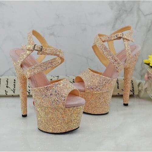 Leecabe 17CM/7Inch Womens Platform Sandals party High Heels Shoes Pole Dancing Shoes