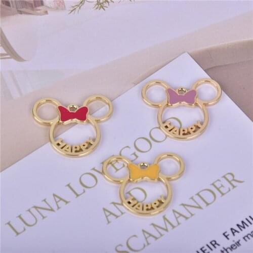 10pcs bow Mouse Metal Charms Earring Bracelet DIY Jewelry Making