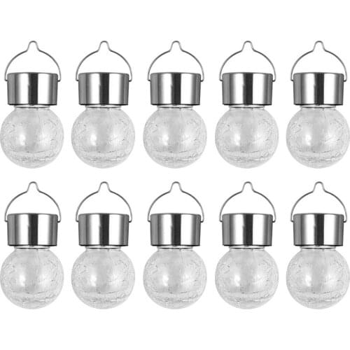 10 Pcs Solar Glass Hanging Light Hanging Light Bulbs Outdoor LED Lights Festival Decoration For Backyard Garden Party