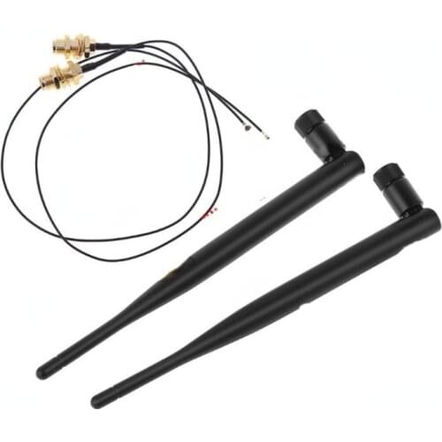 2.4GHz 5GHz Dual Band M.2 IPEX MHF4 U.fl Extension Cable To WiFi RP-SMA Pigtail Antenna Set for Wireless Router Aerial
