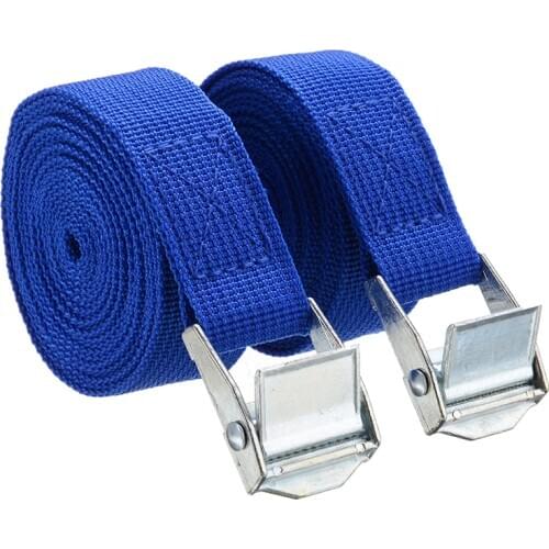 2pc 2.5M x 25mm Auto Car Luggage Trailer Fixed Strap Rope Quick Release Cam Buckle Tie Down Motorcycle Cargo Straps Tension Rope