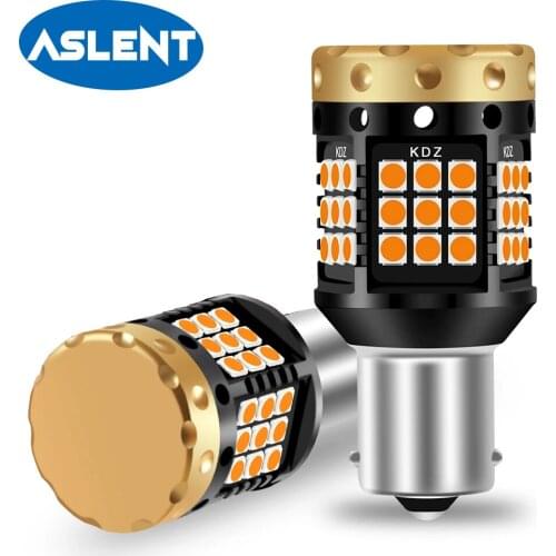 2pcs NO Hyper Flash 1156 BA15S P21W BAU15S PY21W T20 7440 Car Led Bulb Turn Signal Light Lamps Amber Canbus Error Free 12-24V
