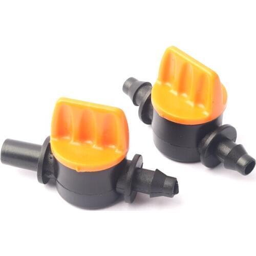 50pcs NuoNuoWell 4/7mm Hose Ball Valve Barbed Connectors Flower Garden Water Switch Mini Cute Micro Irrigation Watering Valve