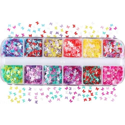 Butterfly Sequins For Nail Design Spring Summer Nail Art Accessories Glitter Flakes Slices French Manicure Nails Decorations