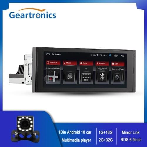 1DIN Android 10.1 WiFi Car Multimedia Video Player 6.9inch IPS Touch Screen GPS Auto Stereo 2G+32G RDS AUX Input USB Radio