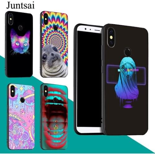 Neon Psychedelic Trippy Art Case For Redmi Note 9 Pro 9S 8T 8 Pro 9A 9C For Mi 9 9T Note 10 Lite For POCO X3 Couqe