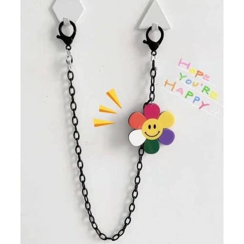 Kids Mask Lanyard Cartoon Mask Hanging Rope Lanyard Mask Holder Adjustable Hanging Rope Children color sunflower lanyard