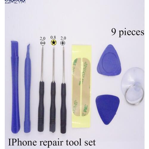Hot selling 9 in 1 Mobile Phone Repairing Tool Kit Spudger Pry Opening Tool LCD Repair Tools with 2.0MM\0.8MM star screwdrivers