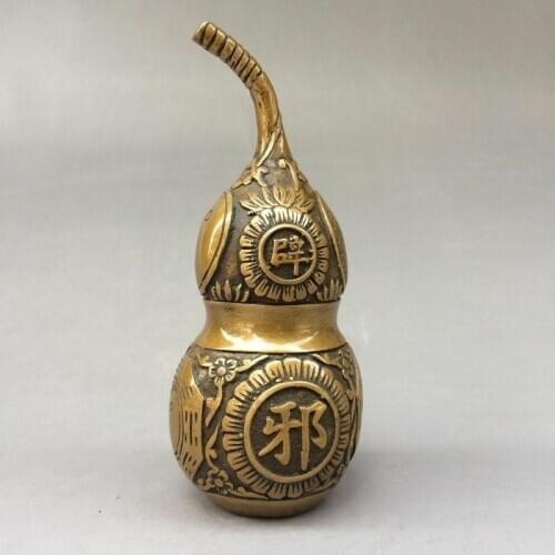 Chinese Bronze FengShui Exorcise 8 Diagrams Gourd Cucurbit Statue