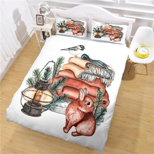 Bedding Sets Aesthetic Hippie Rabbit Cartoons Toddler Queen Size Bed Duvet Cover Cheap King Comforter Custom Bedroom Unique Home