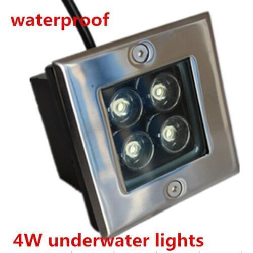 2PCS 4W Square LED underground lamps Buried light outdoor light ground floor recessed lamp 110V 220V ground buried light