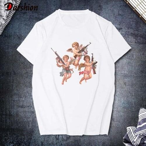 Summer 2019 Harajuku Kawaii 90s Women T Shirt Fashion Angel Aesthetics TShirt Women Vogue Casual Print Short Sleeve Top