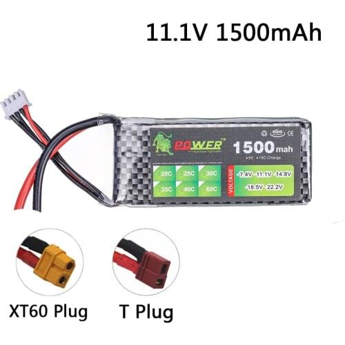 LION POWER 3S 11.1V 1500MAH 35C T/XT60 plug RC model car aircraft drone battery manufacturers Lithium Polymer 3S Li-po battery