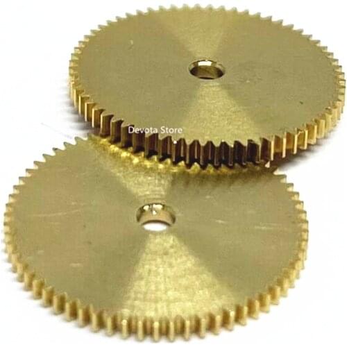 2X 0.2M 64T copper gear 1.58mm 1.6 2.02 2mm Hole small 1*13.2mm For Toys model car RC aircraft GEAR