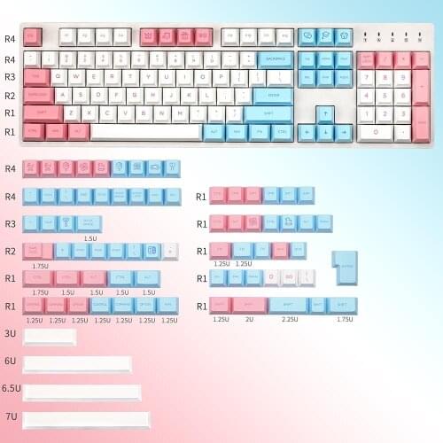 Cute Toy Design Keycap For Cherry Mx Gateron Kailh Box TTC Switch Mechanical Keyboard Cherry Profile 180 Pink Blue White Key Cap