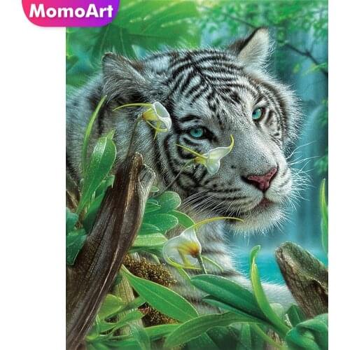 MomoArt New Arrival Diamond Embroidery Tiger 5D DIY Diamond Painting Animal Full Square Round Drill Home Decor Gift
