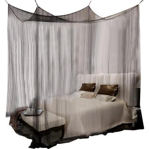 100% Cotton Mosquito Net Black White For Double Four Corner Bed Post Bed Canopy Mosquito Net Full Queen King Size Bedding Net