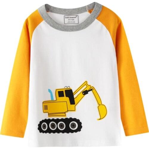 Autumn New European And American Childrens Clothing Boys Long-sleeved T-shirts Cartoon Print Baby Bottoming Shirts