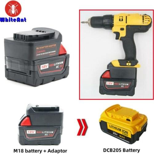 For Dewalt 18/20V Battery Convert Adapter For Milwaukee M18 18V Li-ion Replace Max DCB205 DCB20 Power Tool Converter