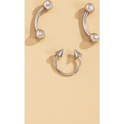 Sexy Simple Curved C-shaped Button Nail Creative Stainless Steel Piercing Belly Button Ring European and American Style Jewelry