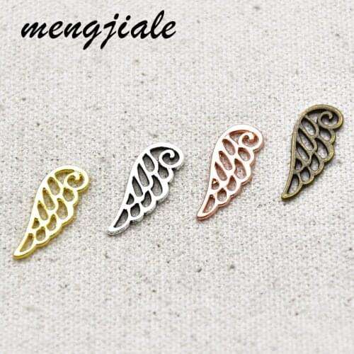 50pcs Four Color Hollow Angel Wings Charms Alloy Metal Pendants For DIY Women Jewelry Bracelet Accessories Making 23*9mm
