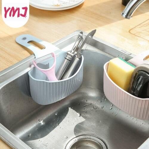 Home Kitchen Hanging Bag Basket Draining Rack Bath Storage Tools Portable Sink Holder Shelf Kitchen Storage Bag Accessories Bag