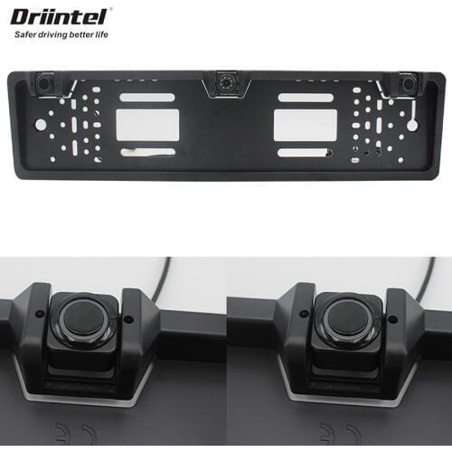 Driintel European license plate frame backup camera auto parts 8 LED rear view camera and parking sensor system parking sensor