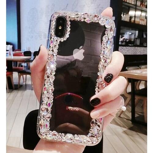 Luxury Funds Capa Bling Diamond Rhinestone Crystal Clear Soft Case Cover For iPhone11 12 pro max X XS MAX XR 8 7 6 Plus 5S Coque