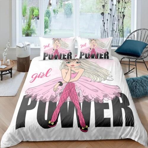 Home Textiles Luxury 3D Cool Girl Print Duvet Cover Set 2/3 Pcs Pillowcase Kids Bedding Set AU/EU/UK/US Queen and King Size