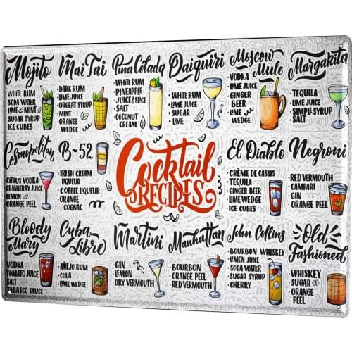 SINCE 2004 tin Sign Alcohol Retro Cocktails bar Pub Restaurant