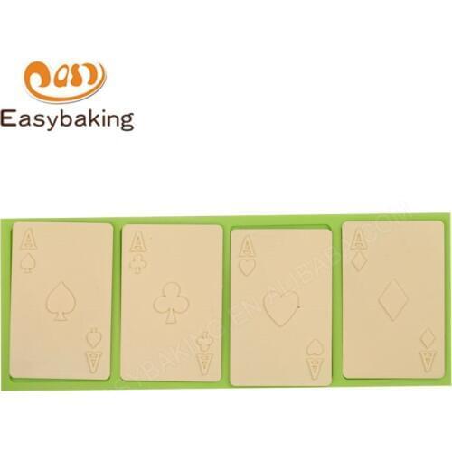4 Poker A Card Shape Party Cake Decorating Tools DIY Kitchen Baking Cooking Lace Mould Fondant Silicone Mold