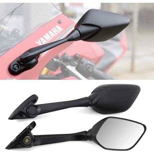 Motorcycle Motorbike Foldable Side Mirrors Blind Spot Rearview Mirrors Cover Cap For Yamaha YZF R3 R25 2015-2018 YZF-R3 YZF-R25