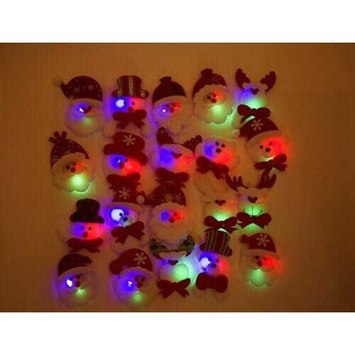 Glowing ring Christmas glow brooch Christmas toy gift Christmas old snowman lamp brooch