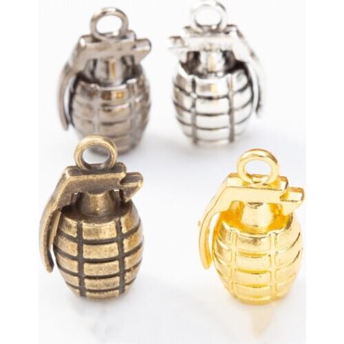 20pcs 14*22MM Vintage gold silver color antitank hand grenade charms antique bronze pendants for bracelet earring diy jewelry